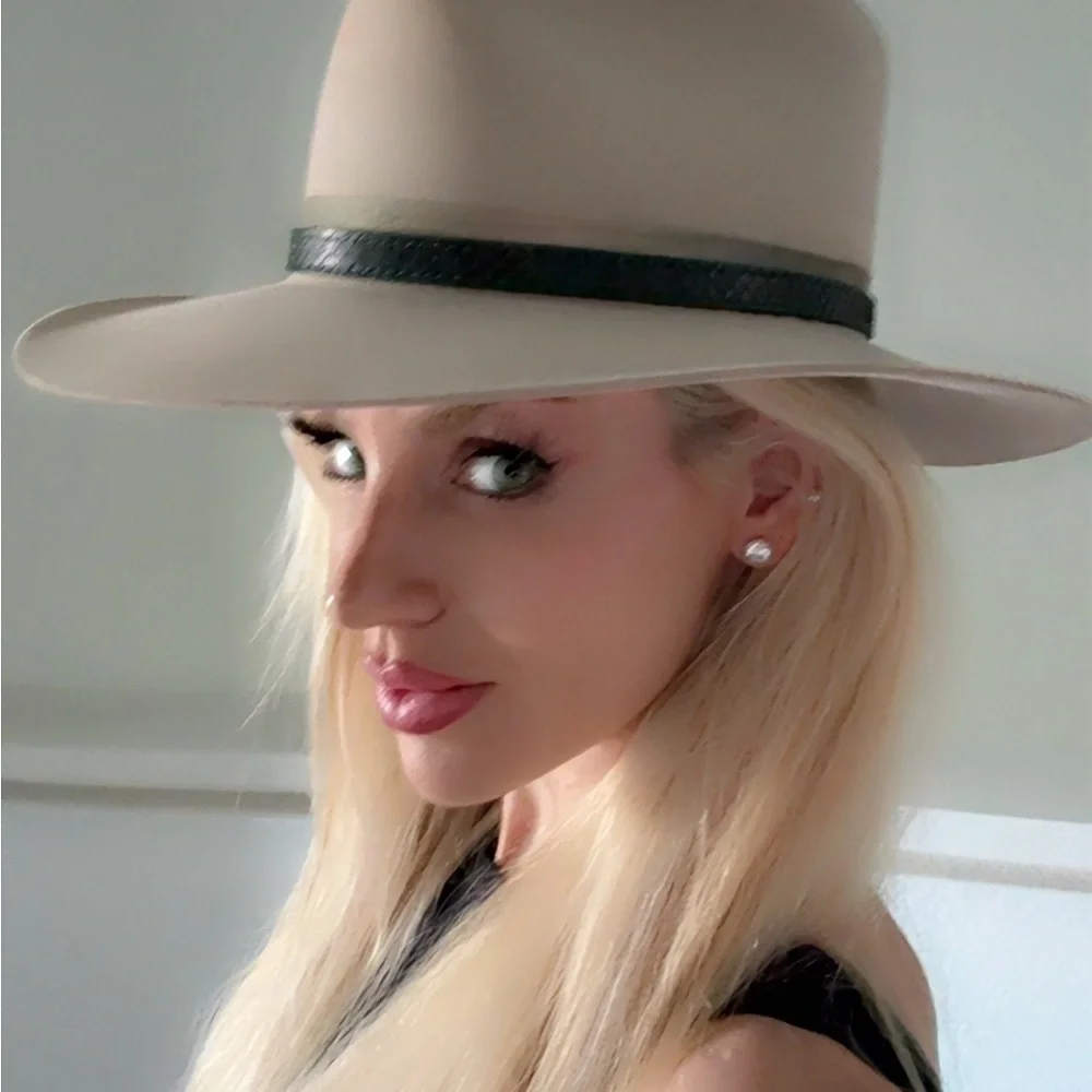 GORGEOUS KEMO SABE STETSON COWGIRL 🤠 HAT! INCLUDES SNAKESKIN HAT BAND! SZ 7 1/8 - Picture 5 of 8